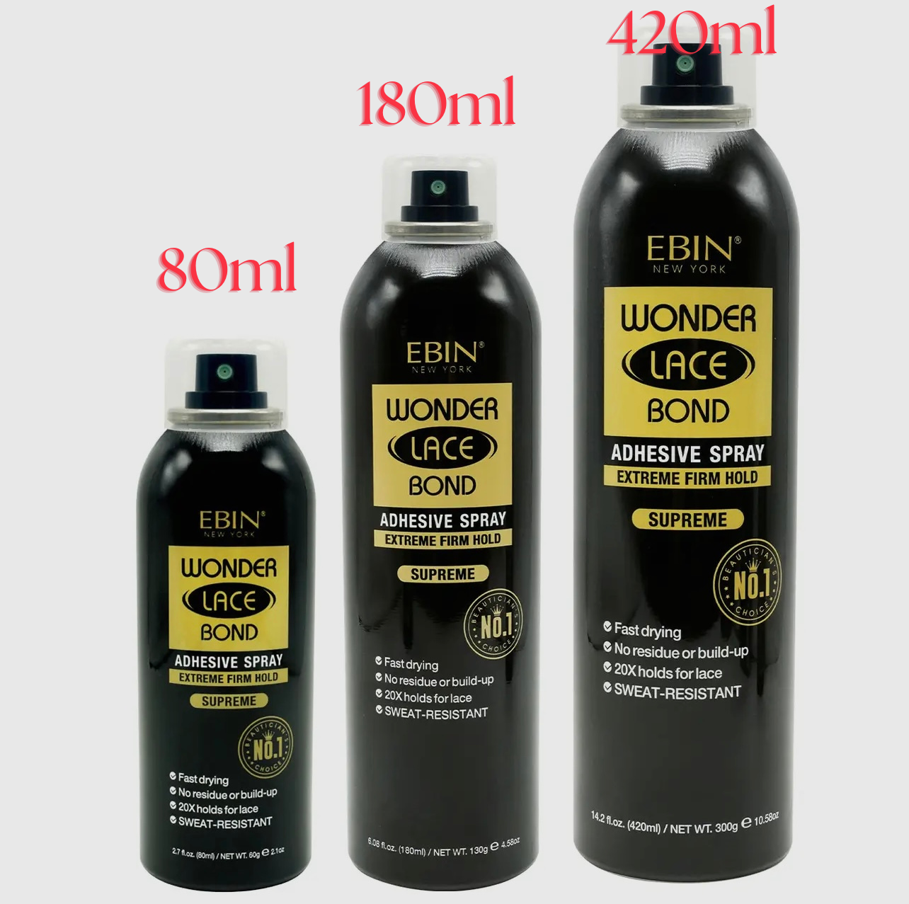 EBIN WONDER LACE BOND WIG ADHESIVE SPRAY - SUPREME 180 ML